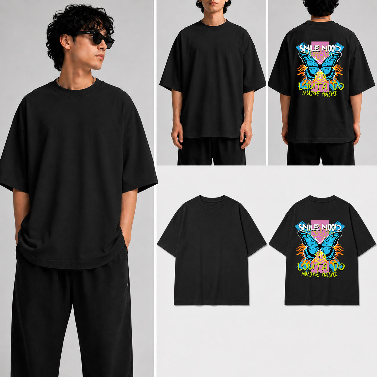 Smile Mood Louta Do Mujhe Hashi Unisex Oversized Standard T-Shirt for man & women