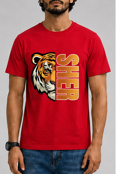 SHER Male Round Neck Half Sleeve T-Shirt