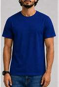 Plain Royal blue Male Round Neck Half Sleeve T-Shirt