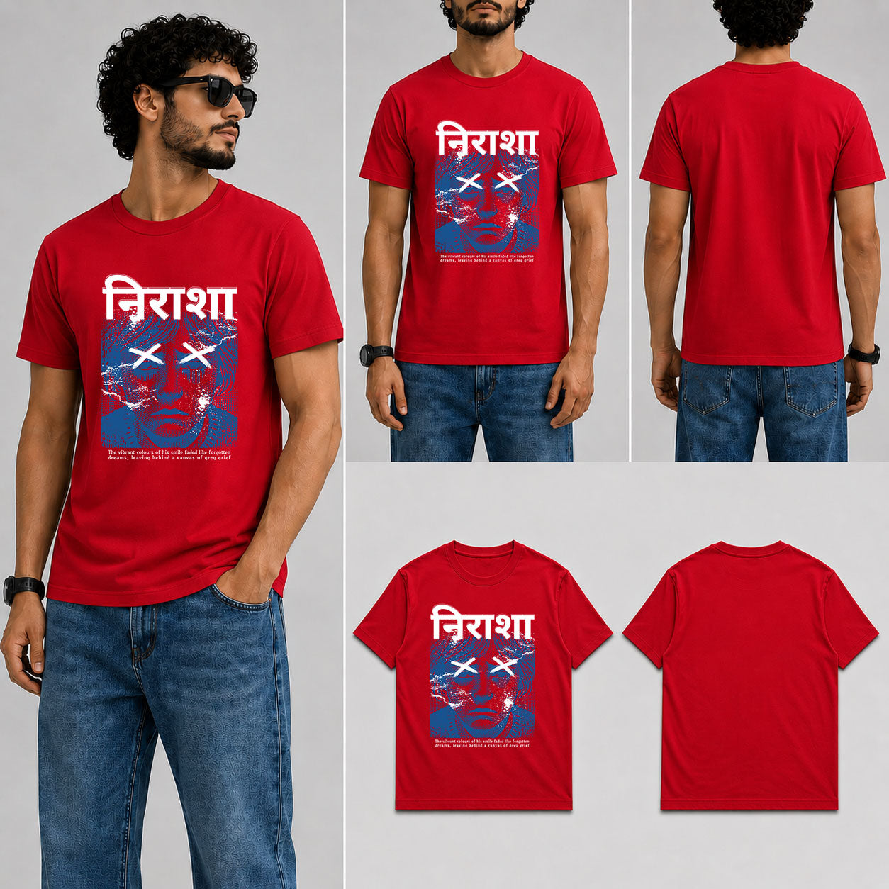 Nirasha Male Round Neck Half Sleeve T-Shirt