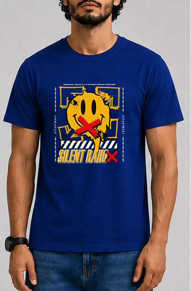 Silent Raho Male Round Neck Half Sleeve T-Shirt