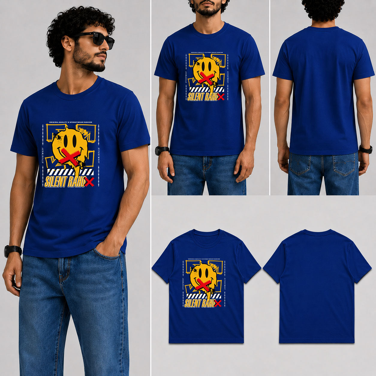 Silent Raho Male Round Neck Half Sleeve T-Shirt