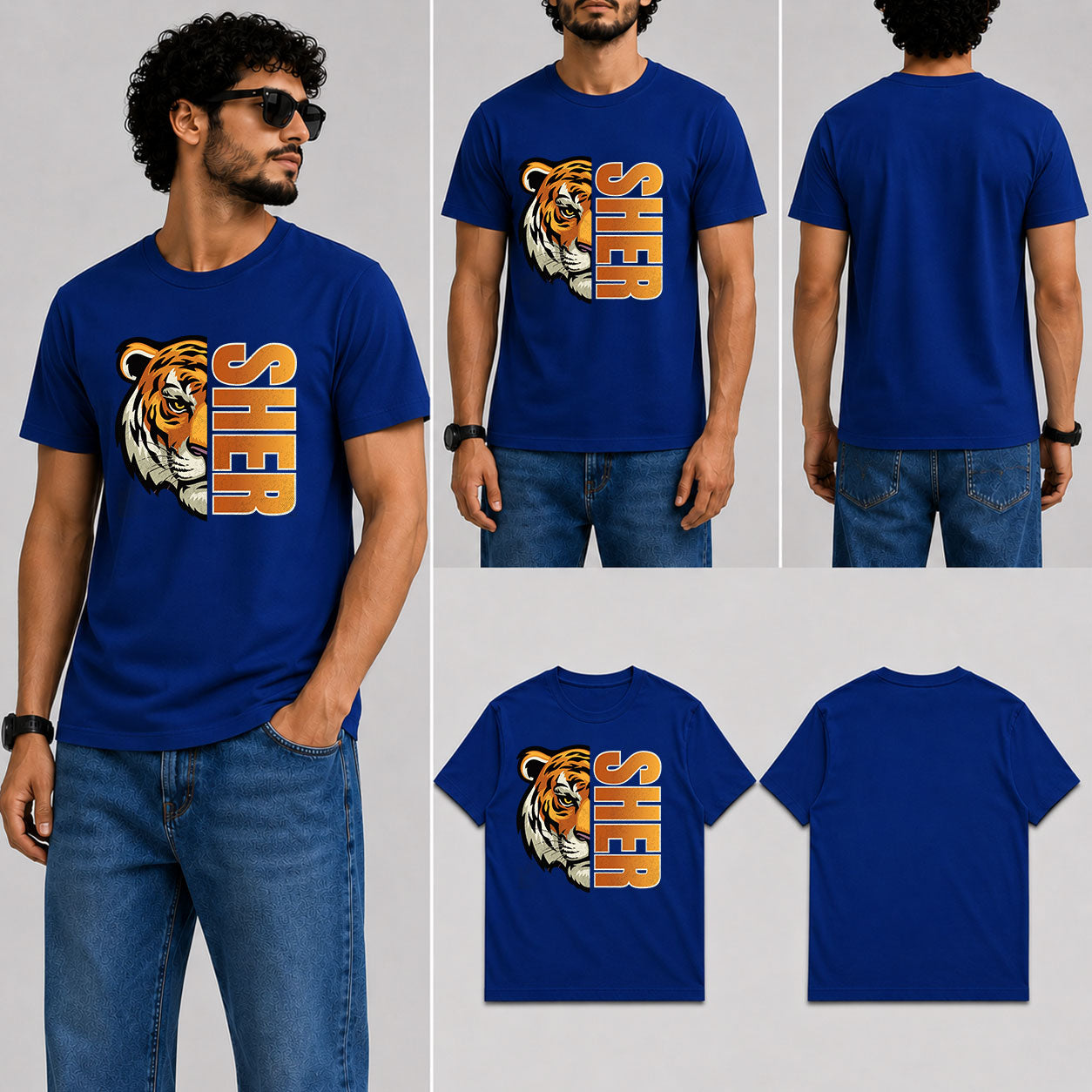 SHER Male Round Neck Half Sleeve T-Shirt