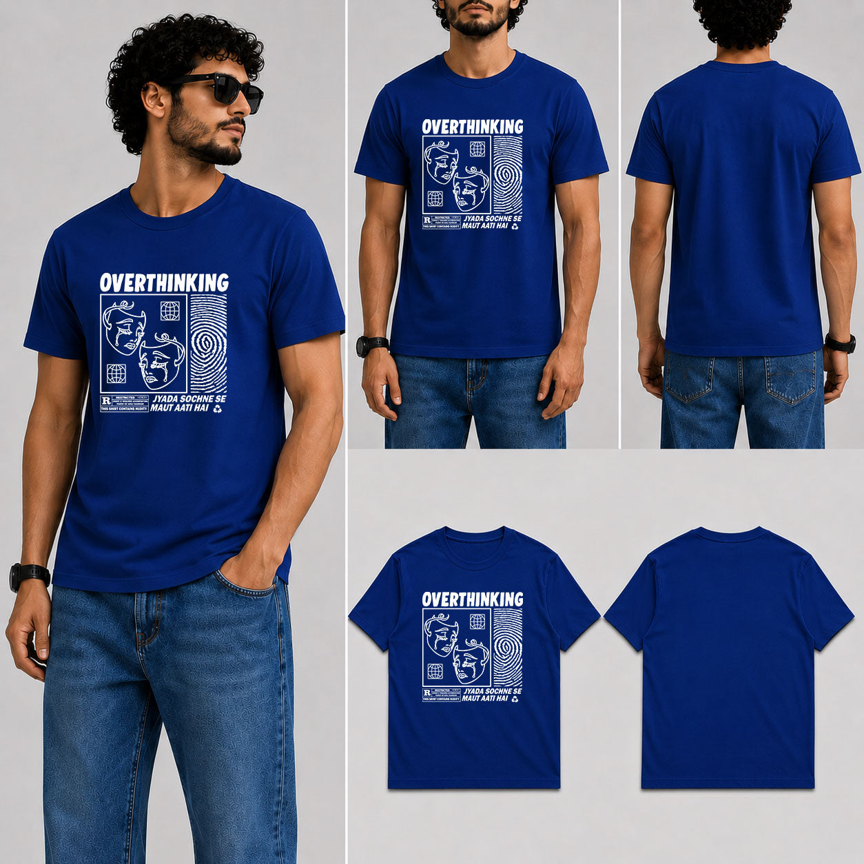 Overthinking Male Round Neck Half Sleeve T-Shirt