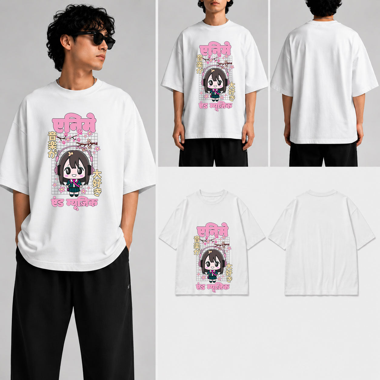 ANIME AND MUSIC Unisex Oversized Standard T-Shirt for man & women