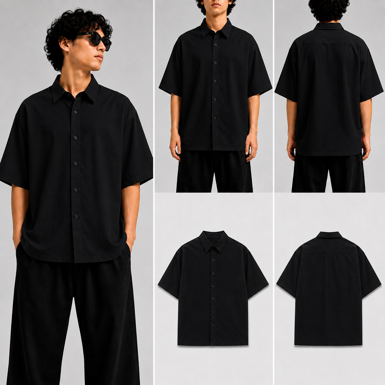 Plain Black Unisex Oversized Shirt for man & women