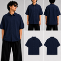Plain Navy Unisex Oversized Shirt for man & women