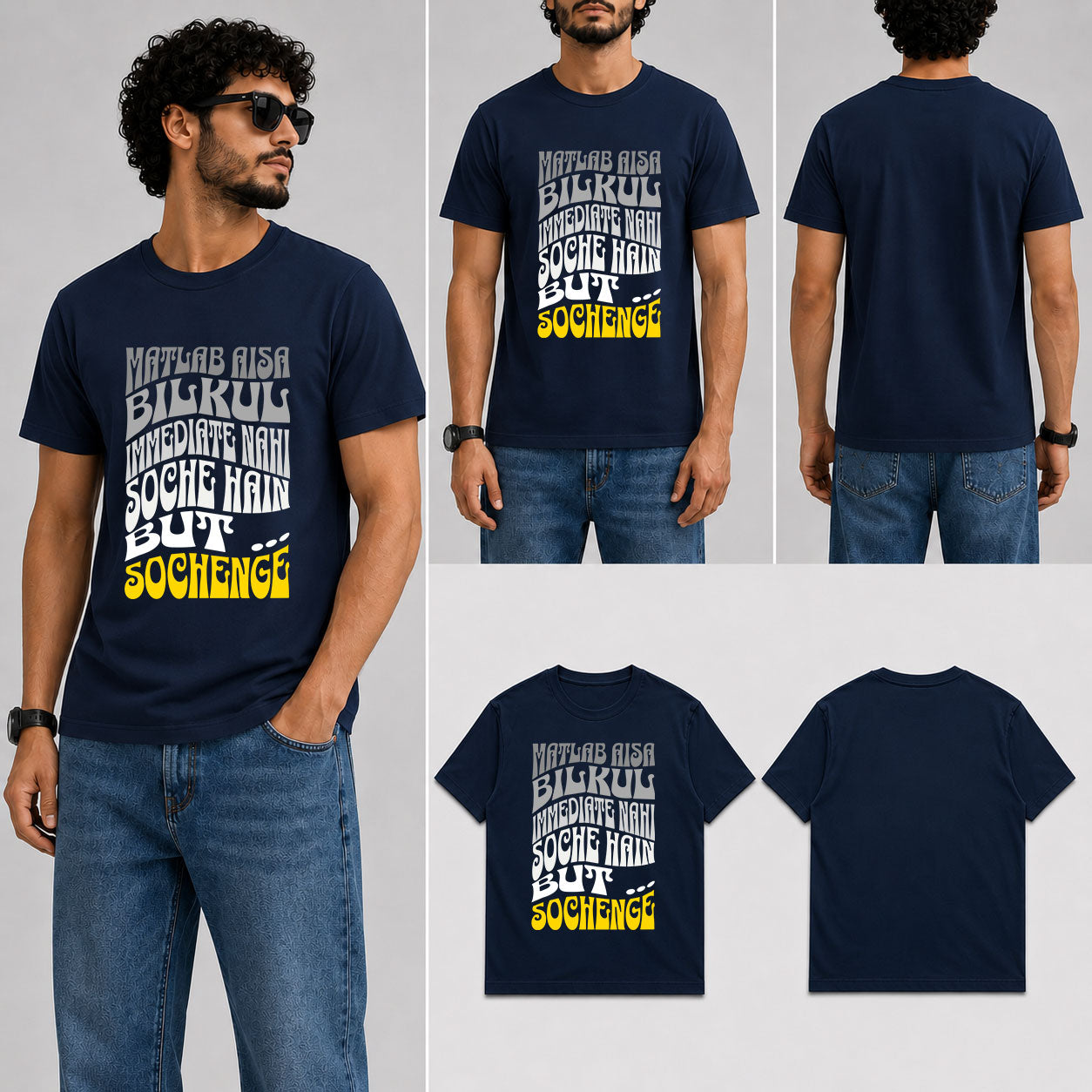 Matlab Sochenge.. Male Round Neck Half Sleeve T-Shirt