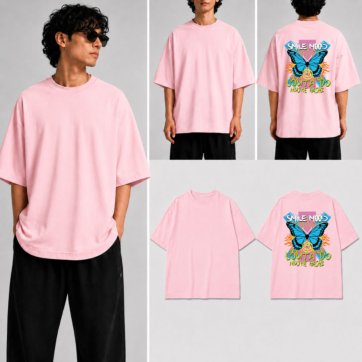 Smile Mood Louta Do Mujhe Hashi Unisex Oversized Standard T-Shirt for man & women