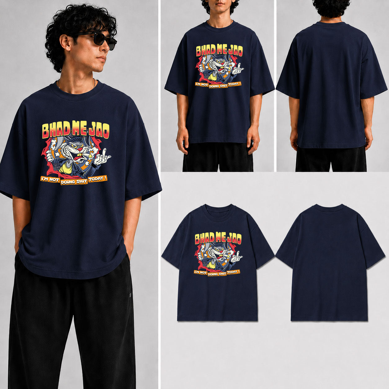 Bhad Me Jao Unisex Oversized Standard T-Shirt for man & women