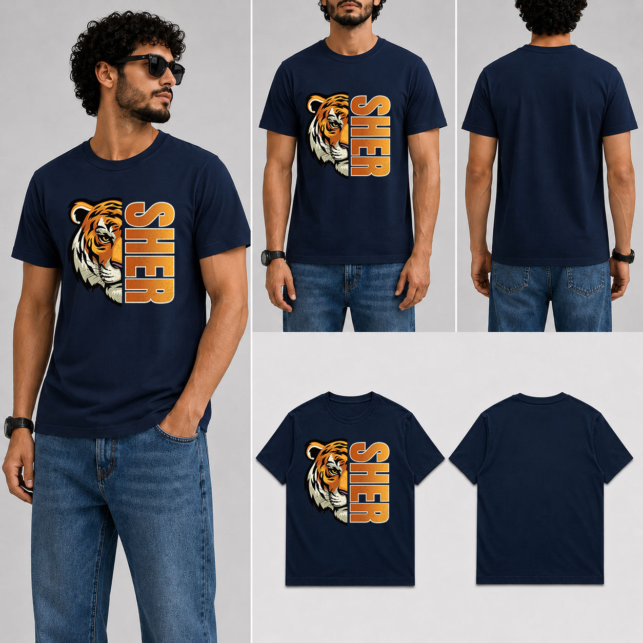 SHER Male Round Neck Half Sleeve T-Shirt