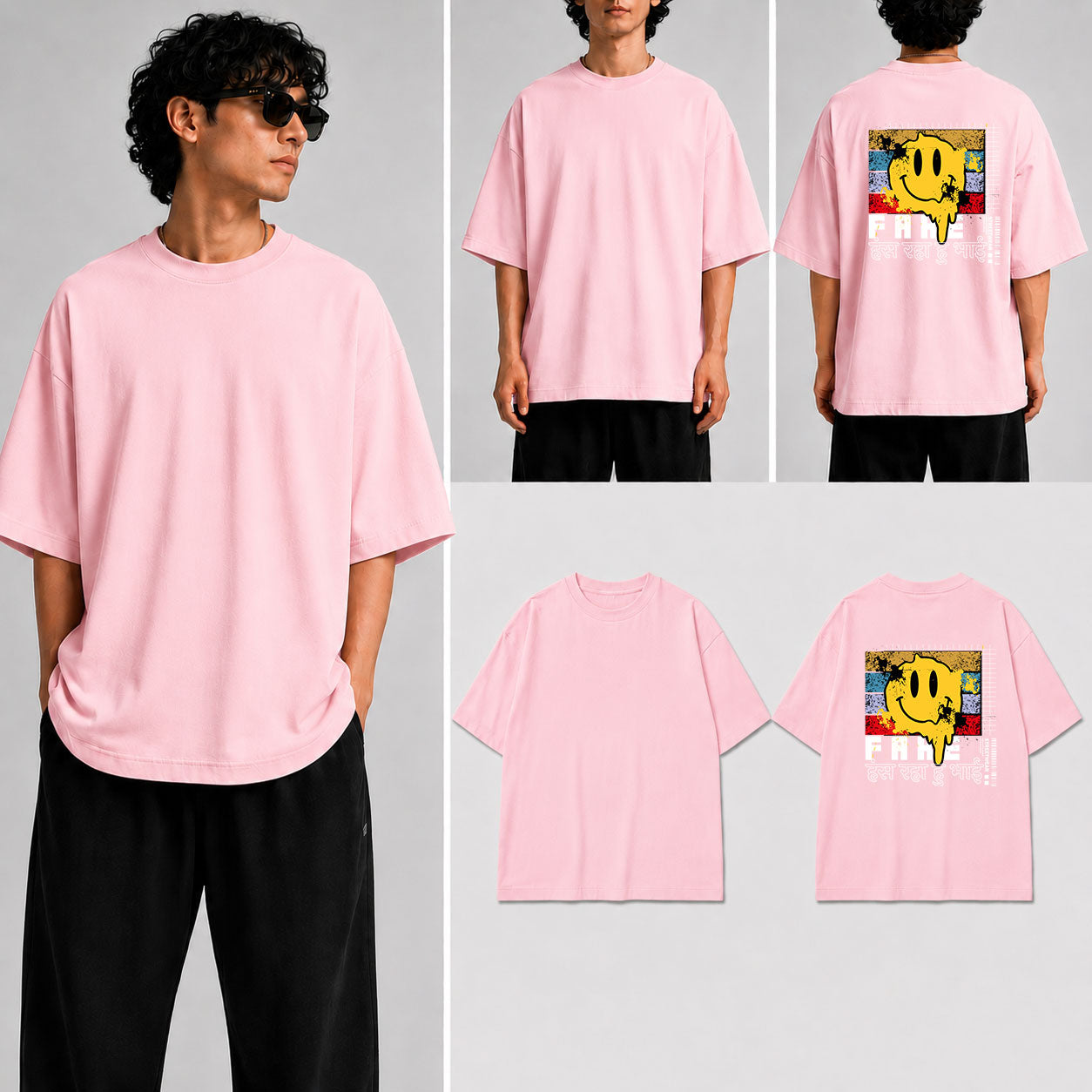 Fake हंस रहा हु भाई Unisex Oversized Standard T-Shirt for man & women