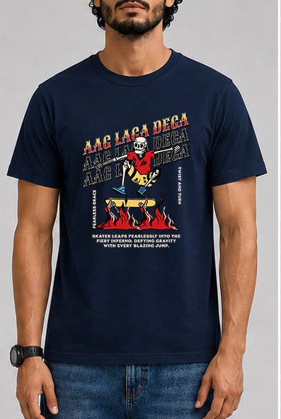 Aag Laga Dega Male Round Neck Half Sleeve T-Shirt