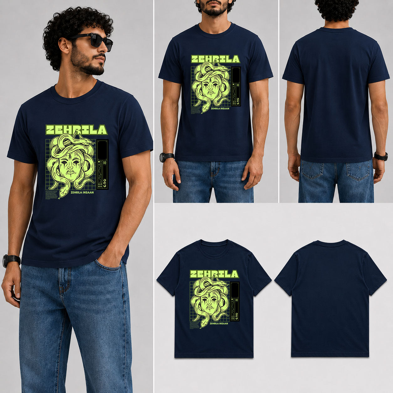 Zehrila Male Round Neck Half Sleeve T-Shirt