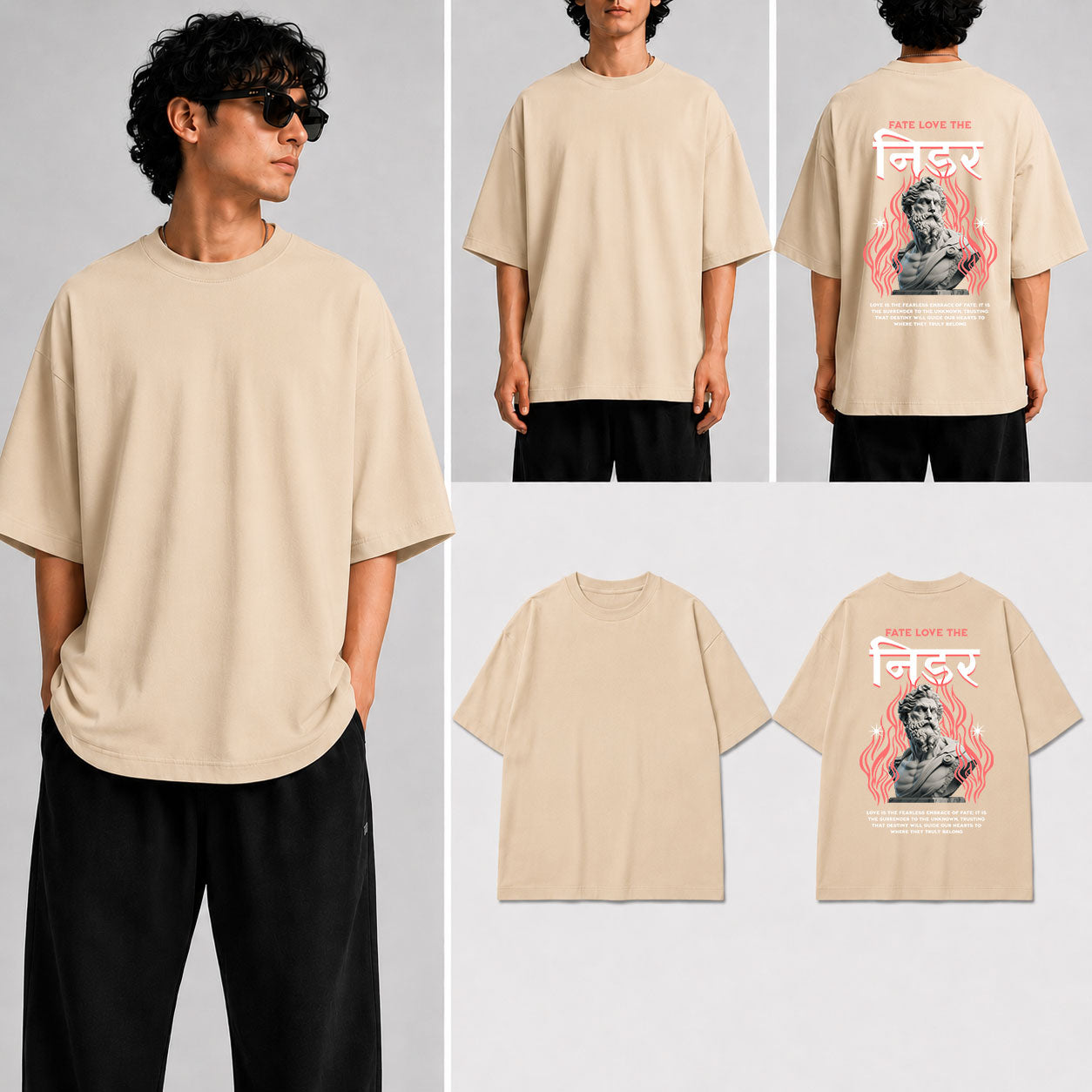 NIdar Unisex Oversized Standard T-Shirt for man & women