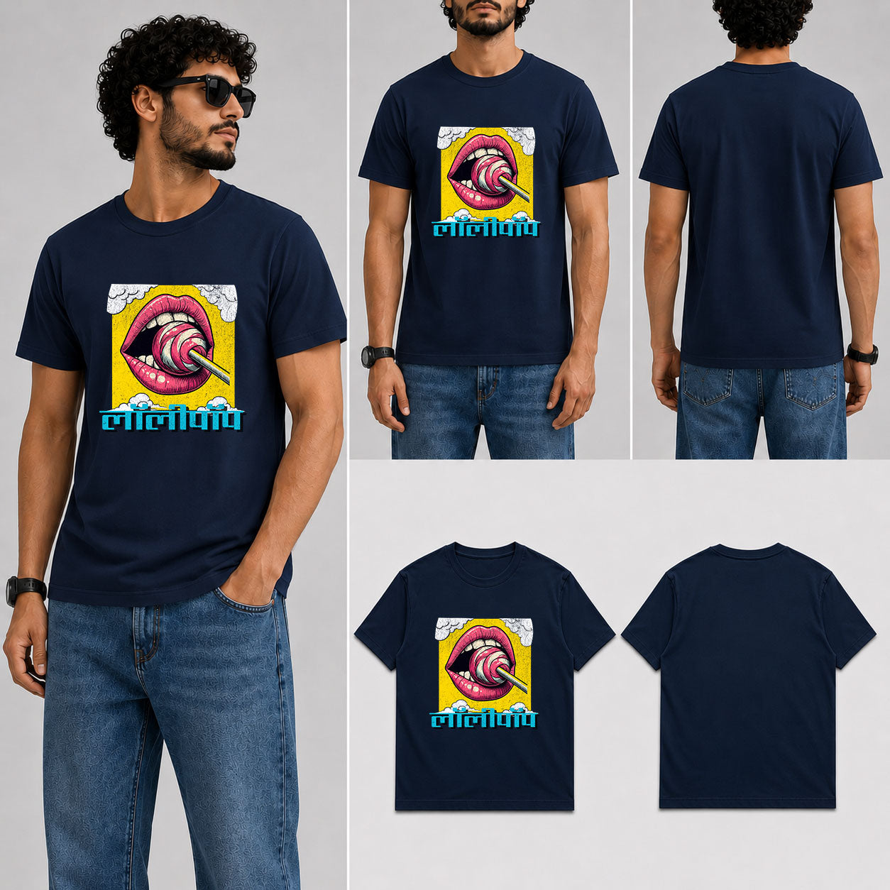 लॉलीपॉप Male Round Neck Half Sleeve T-Shirt