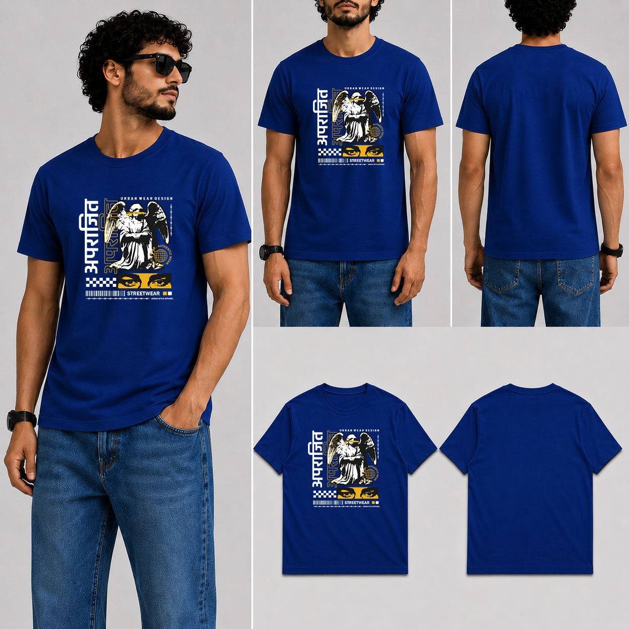 अपराजित Male Round Neck Half Sleeve T-Shirt