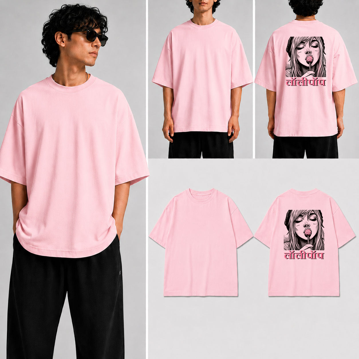 Girl with Lollipop Unisex Oversized Standard T-Shirt for man & women