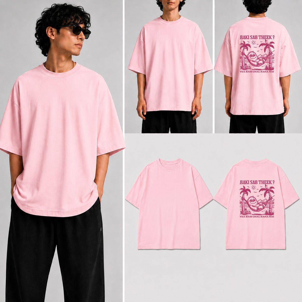 BAKI SAB THEEK Unisex Oversized Standard T-Shirt for man & women