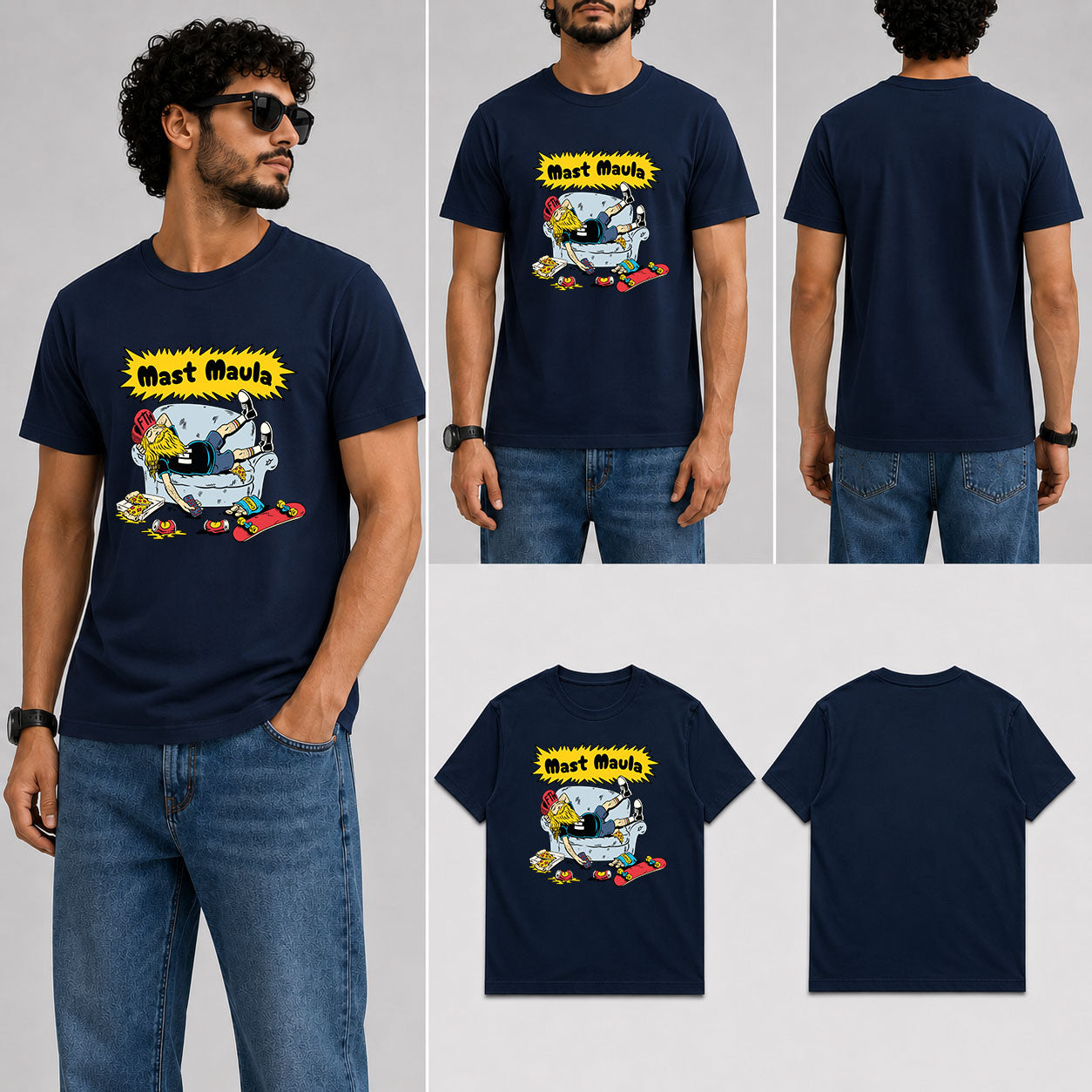 Mast Maula Male Round Neck Half Sleeve T-Shirt