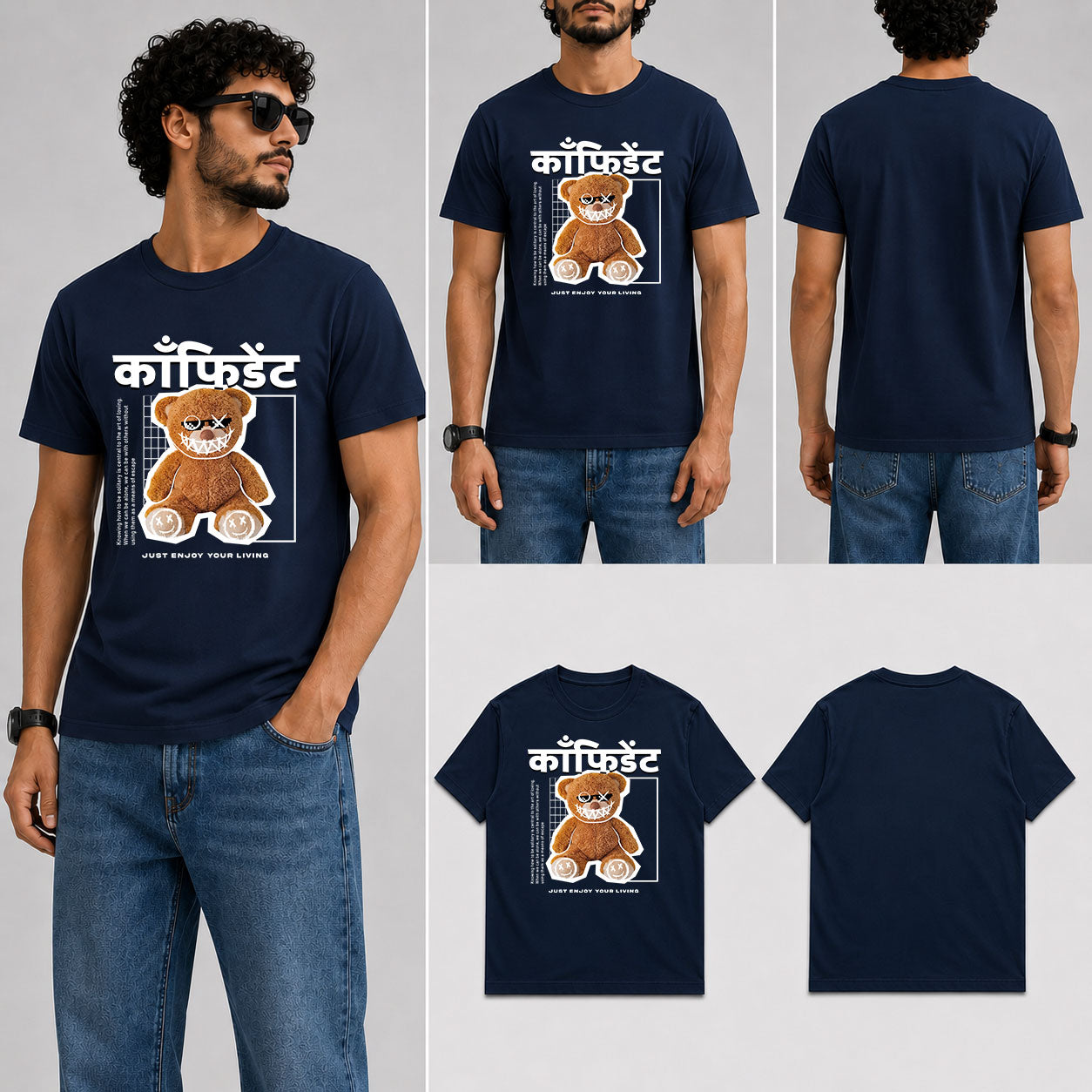 कॉंफिडेंट Male Round Neck Half Sleeve T-Shirt