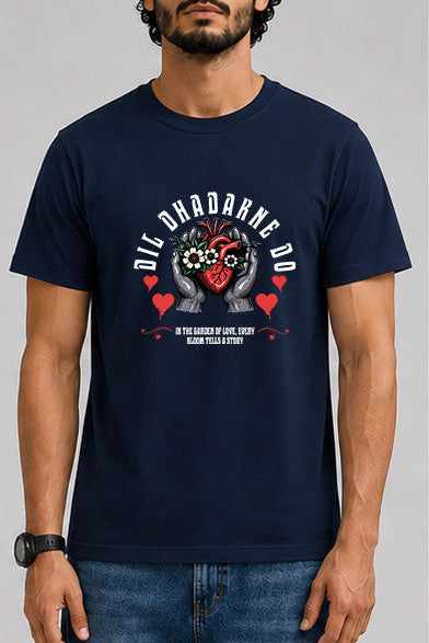 Dil dhadakne do Male Round Neck Half Sleeve T-Shirt