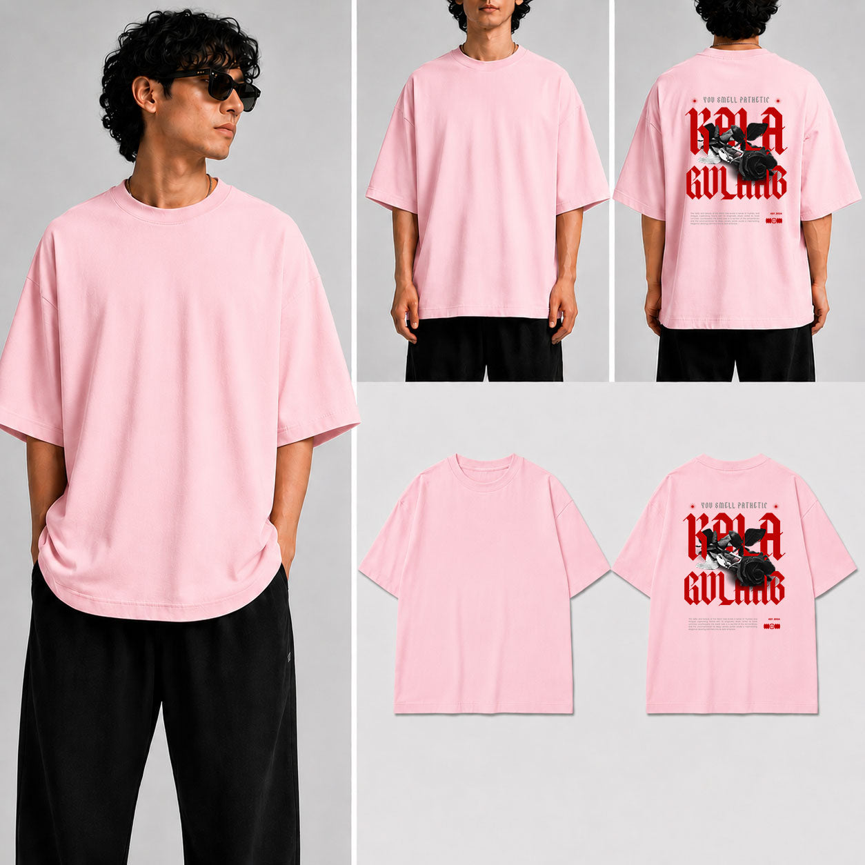 Kala Gulaab Unisex Oversized Standard T-Shirt for man & women