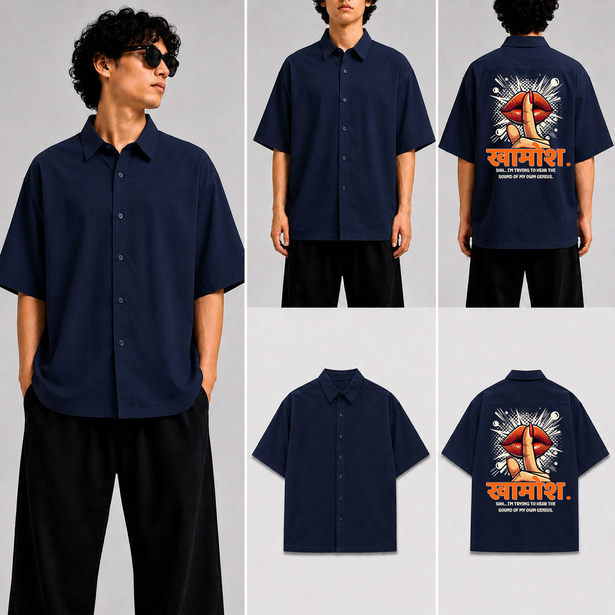 KHAMOSH Unisex Oversized Shirt for man & women