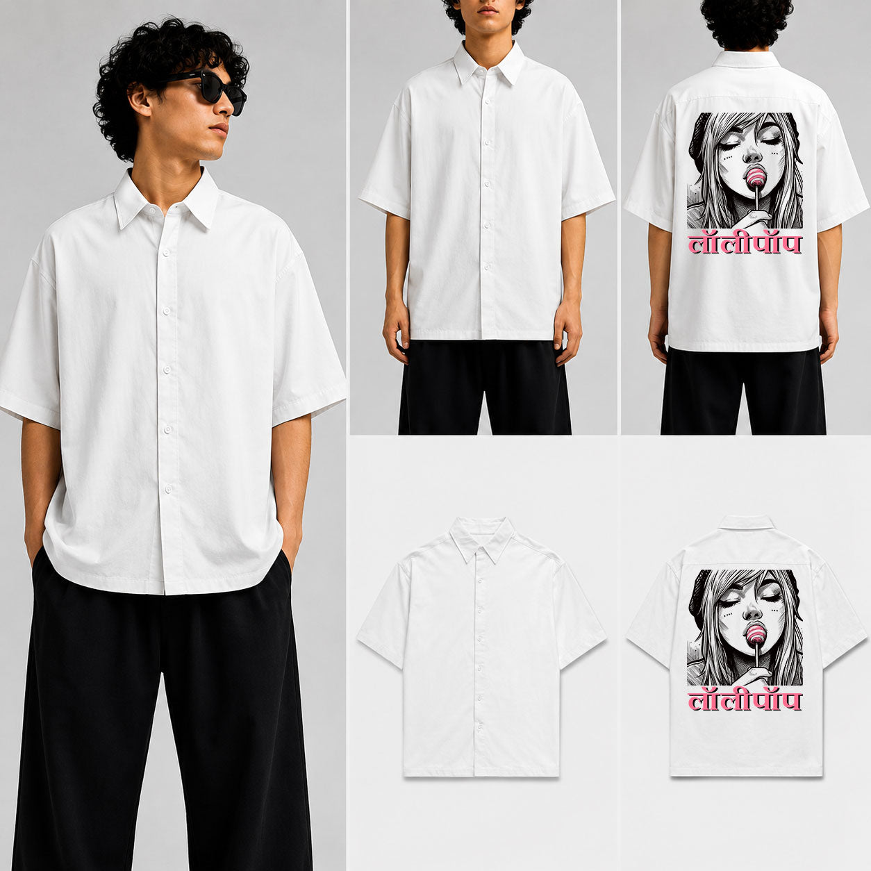 Girl with Lollipop Unisex Oversized Shirt for man & women