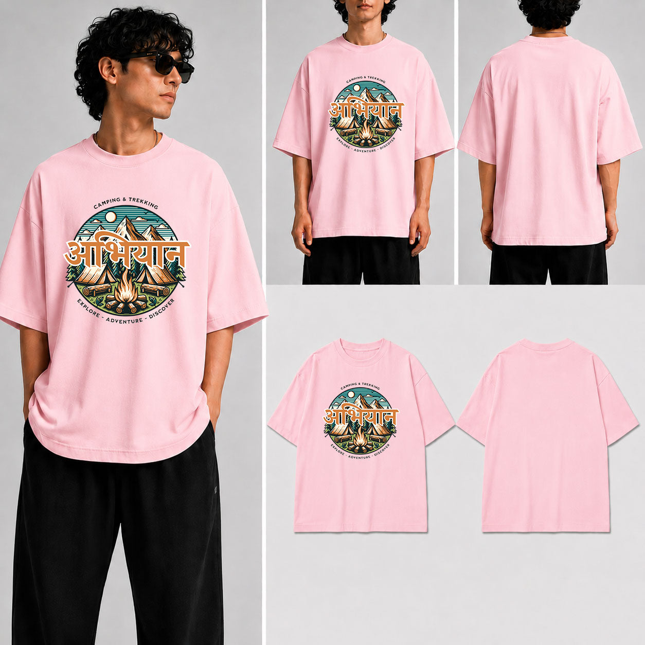 ABHIYAN Unisex Oversized Standard T-Shirt for man & women