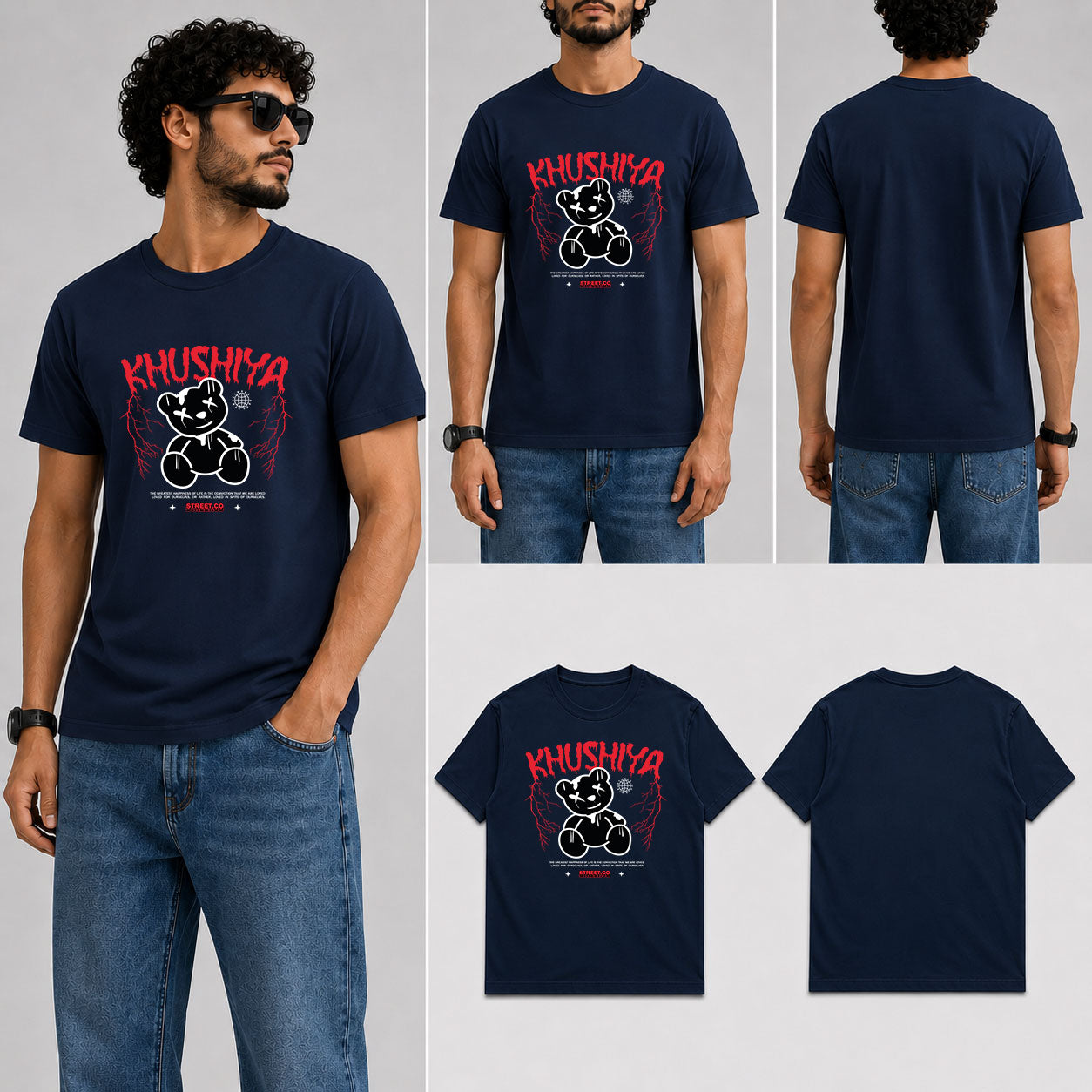 Khushiya Male Round Neck Half Sleeve T-Shirt