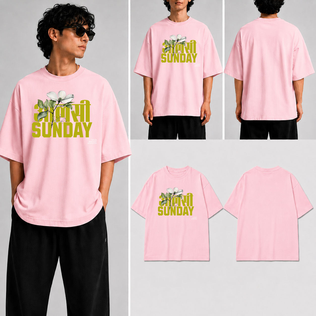 ALSHI SUNDAY Unisex Oversized Standard T-Shirt for man & women