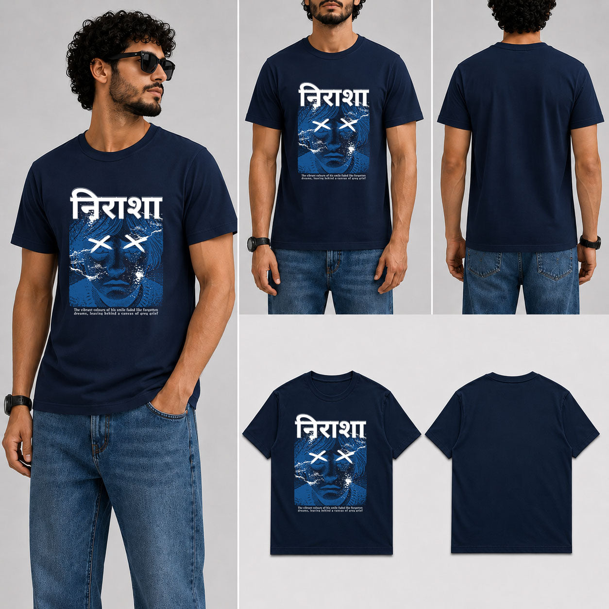Nirasha Male Round Neck Half Sleeve T-Shirt