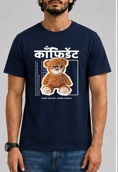 कॉंफिडेंट Male Round Neck Half Sleeve T-Shirt