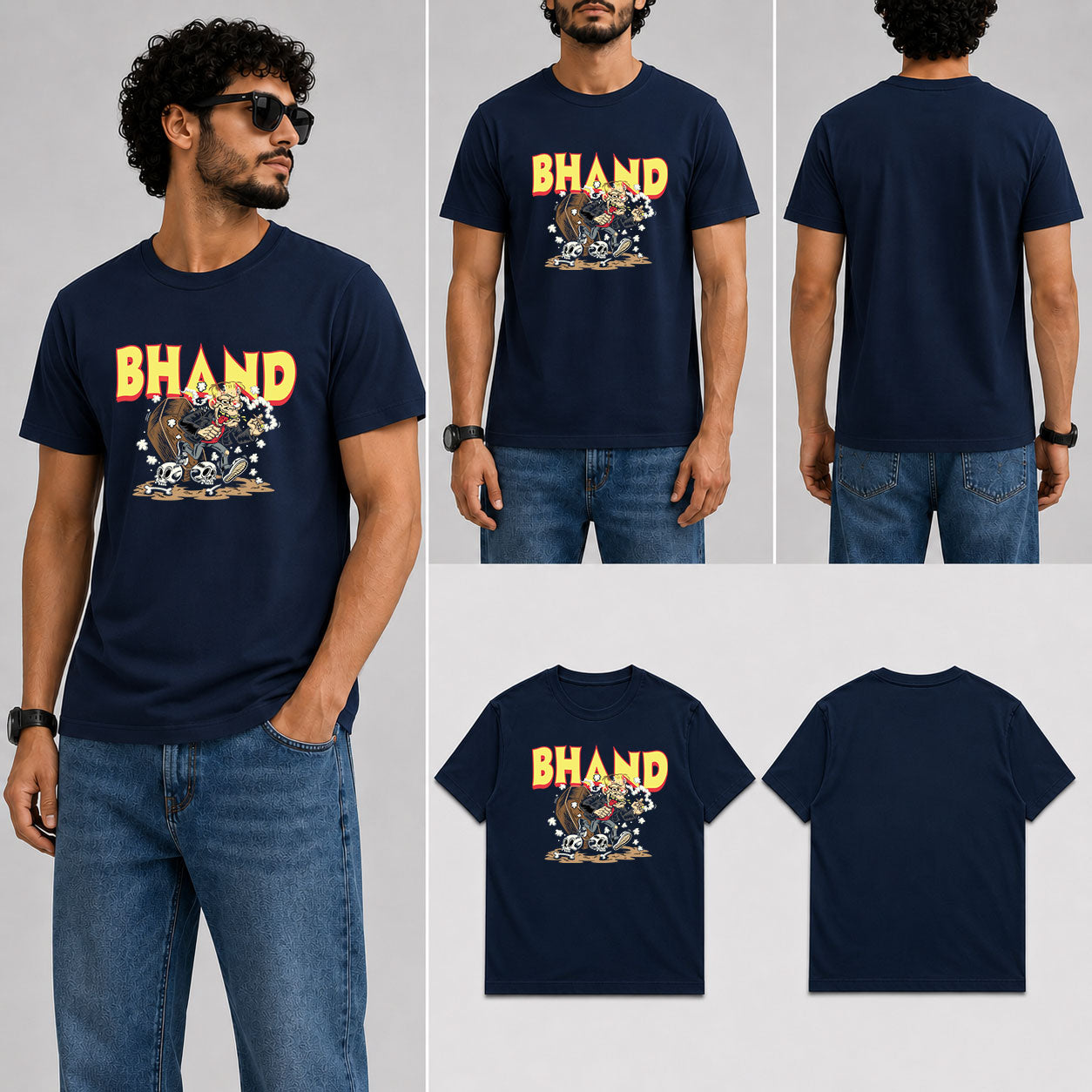 BHAND Male Round Neck Half Sleeve T-Shirt