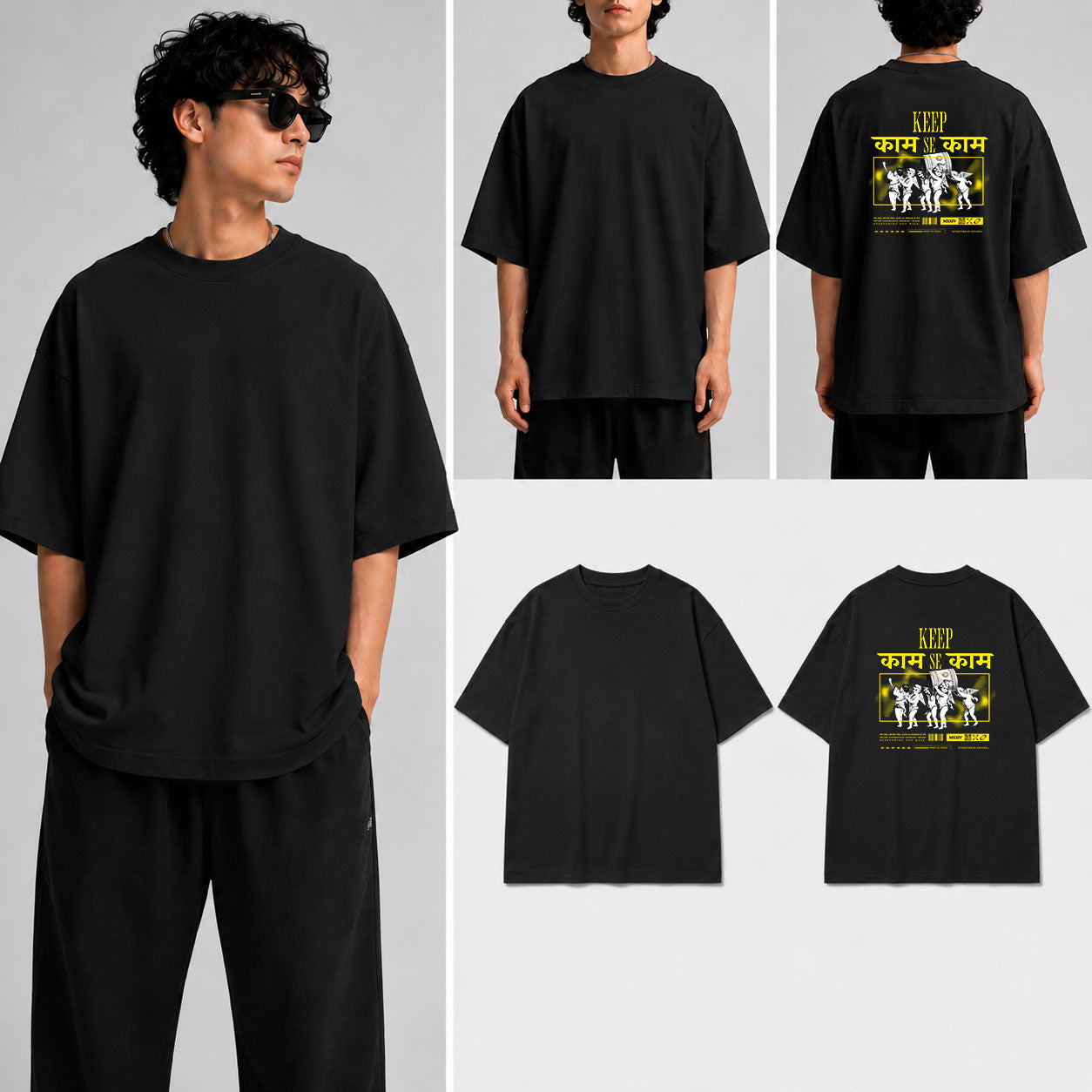 KEEP KAAM SE KAAM Unisex Oversized Standard T-Shirt for man & women