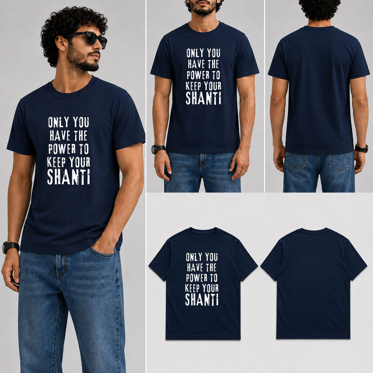 Keep your Shanti Male Round Neck Half Sleeve T-Shirt
