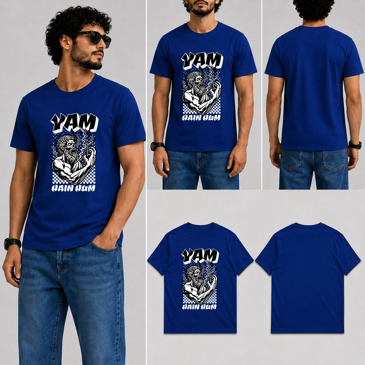 YAM HAIN HUM Male Round Neck Half Sleeve T-Shirt