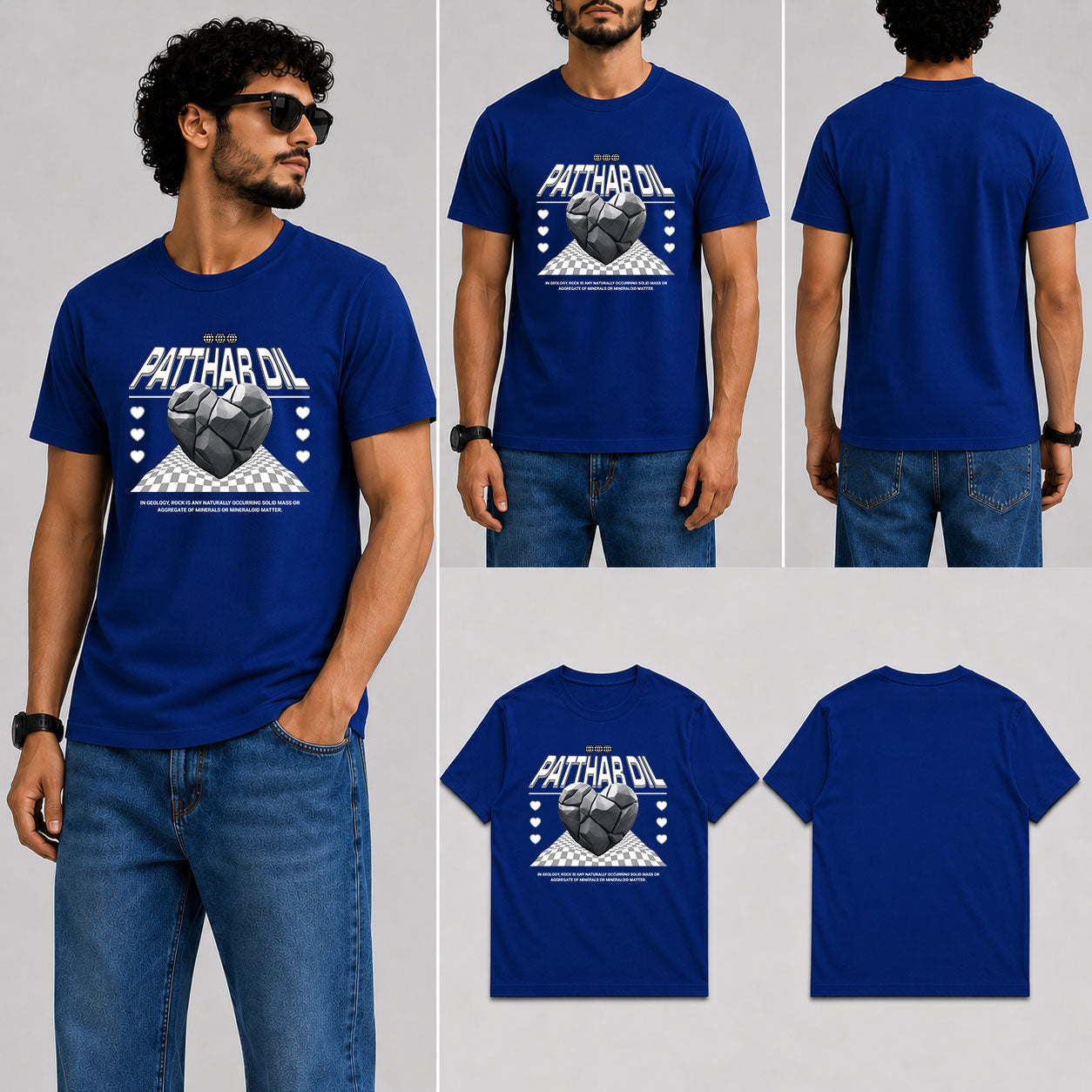 Patthar Dil Male Round Neck Half Sleeve T-Shirt