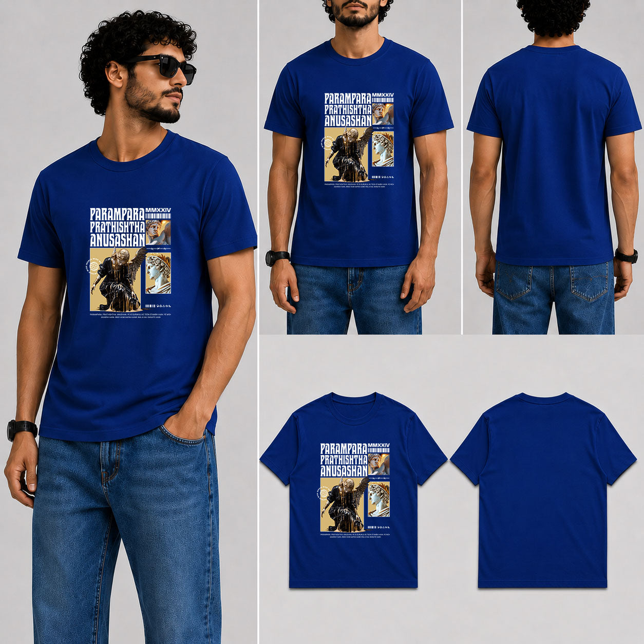 Parampara, Prathishtha, Anushan Male Round Neck Half Sleeve T-Shirt