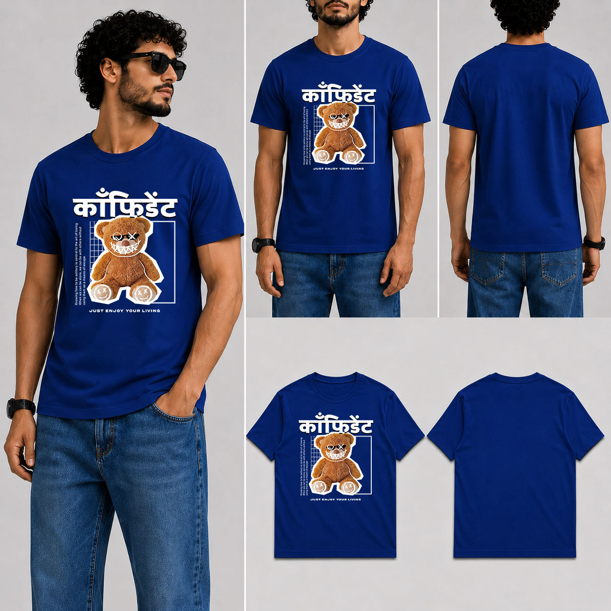 कॉंफिडेंट Male Round Neck Half Sleeve T-Shirt