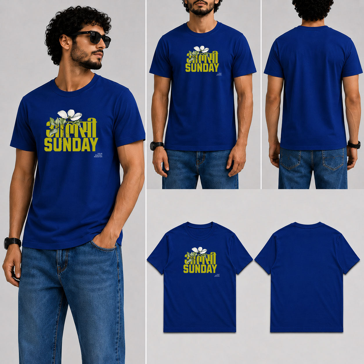 ALSHI SUNDAY Male Round Neck Half Sleeve T-Shirt