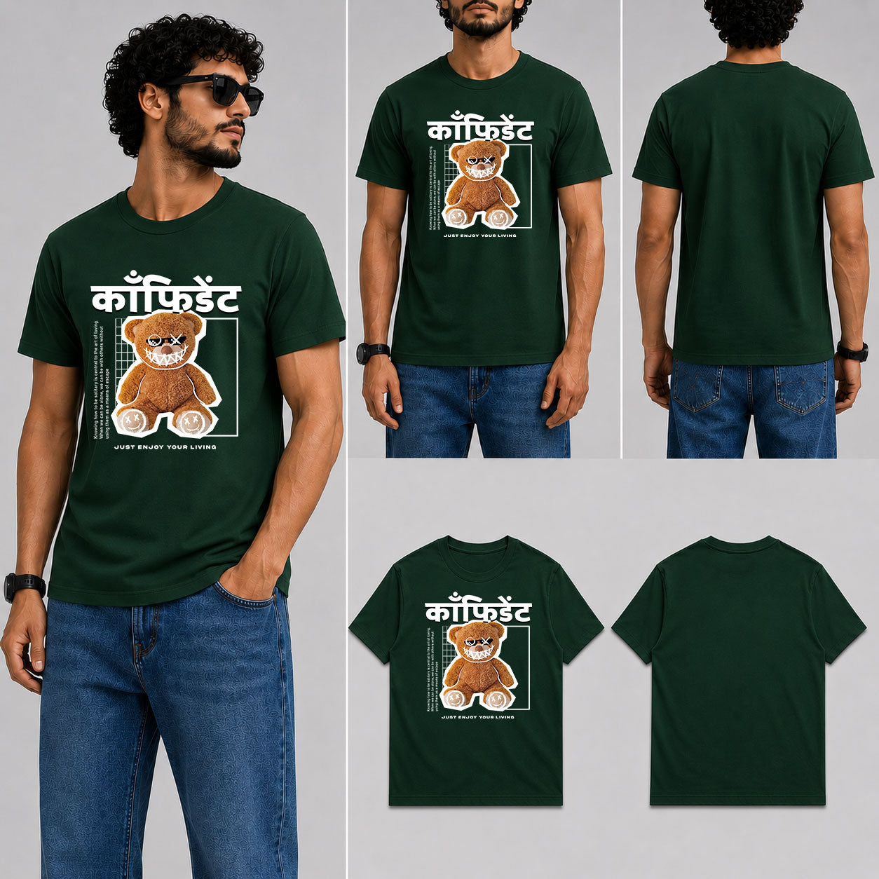 कॉंफिडेंट Male Round Neck Half Sleeve T-Shirt