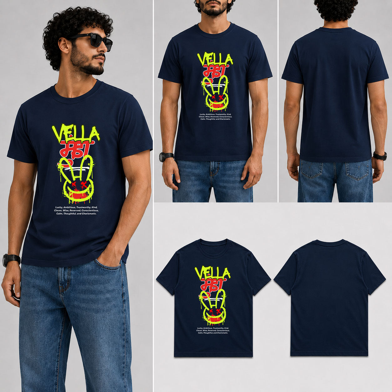 Vella Munda Male Round Neck Half Sleeve T-Shirt