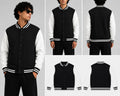 Plain Black Unisex Varsity Jacket for man & women